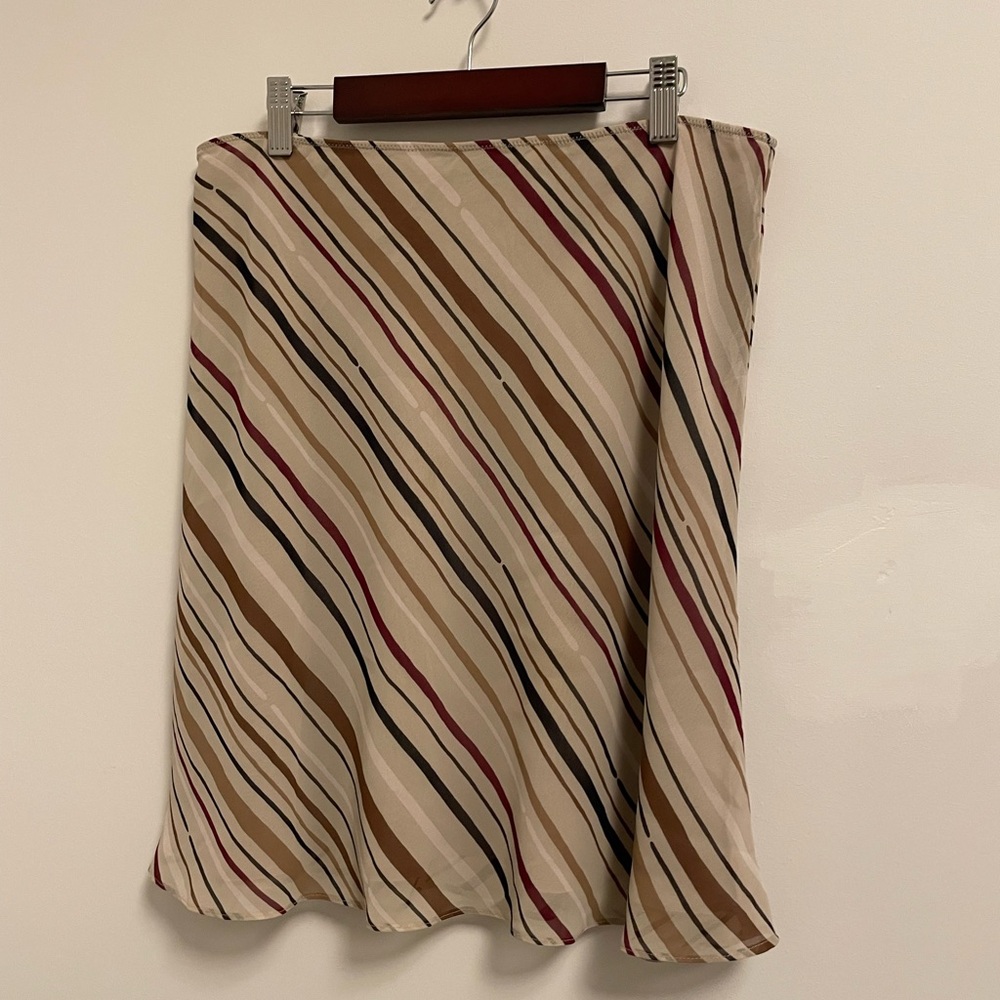 Express Multicolor Striped A-Line Skirt